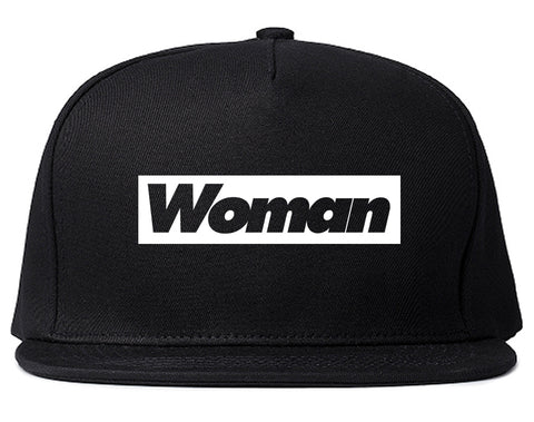 Woman Red Box Logo Snapback Hat Black