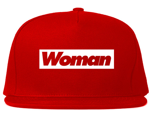 Woman Red Box Logo Snapback Hat Red