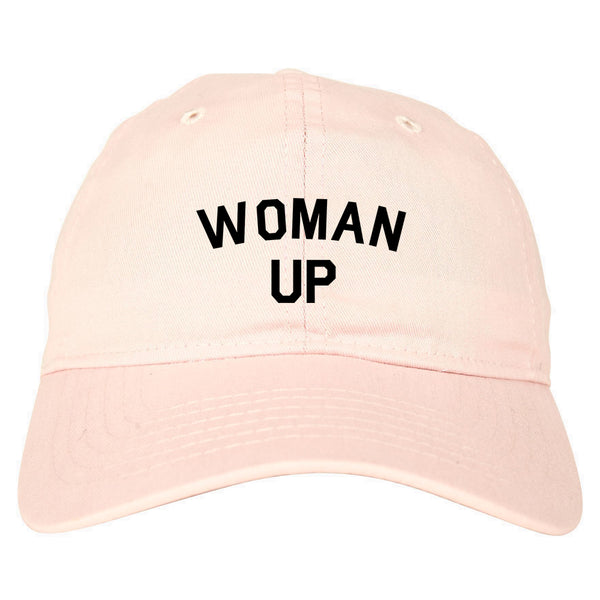 Woman Up Feminist Pink Dad Hat