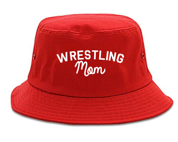 Wrestling Mom Sports Bucket Hat Red