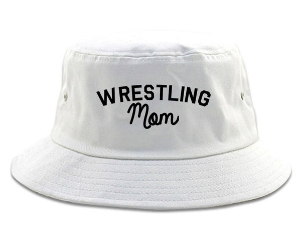 Wrestling Mom Sports Bucket Hat White