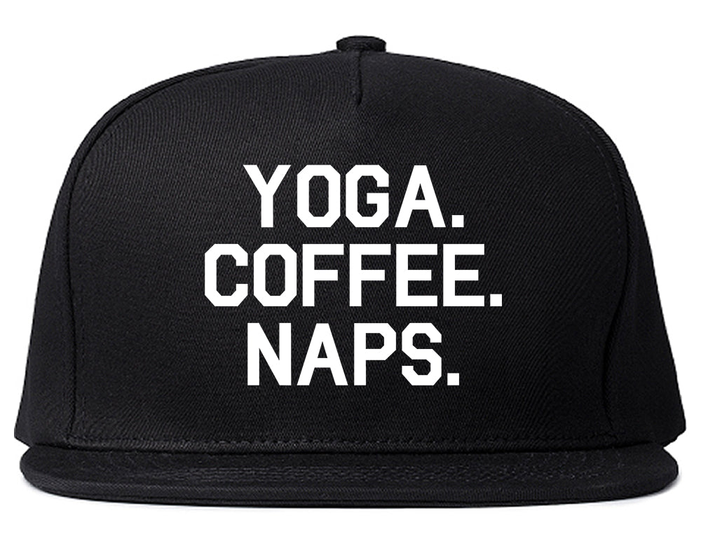 Yoga Coffee Naps Black Snapback Hat