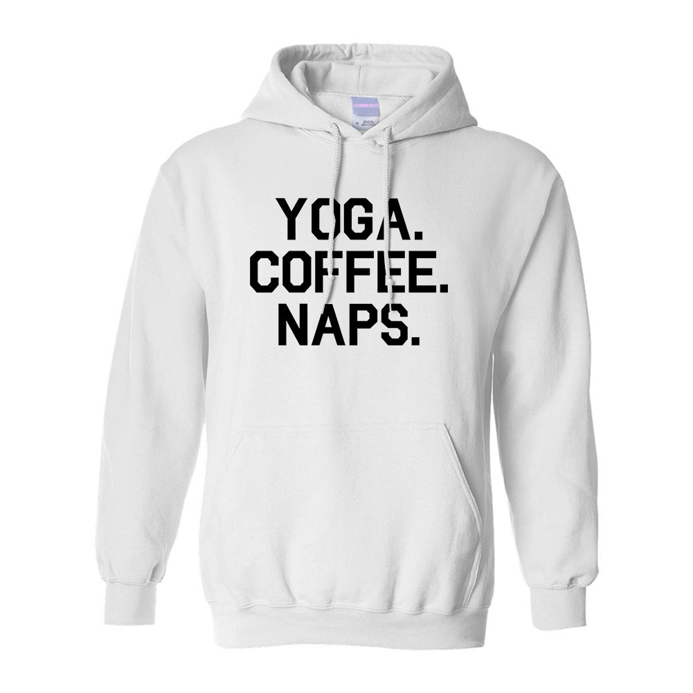 Yoga Coffee Naps White Pullover Hoodie