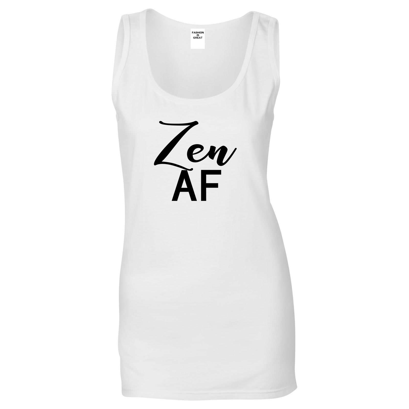 Zen AF Yoga Meditation White Womens Tank Top