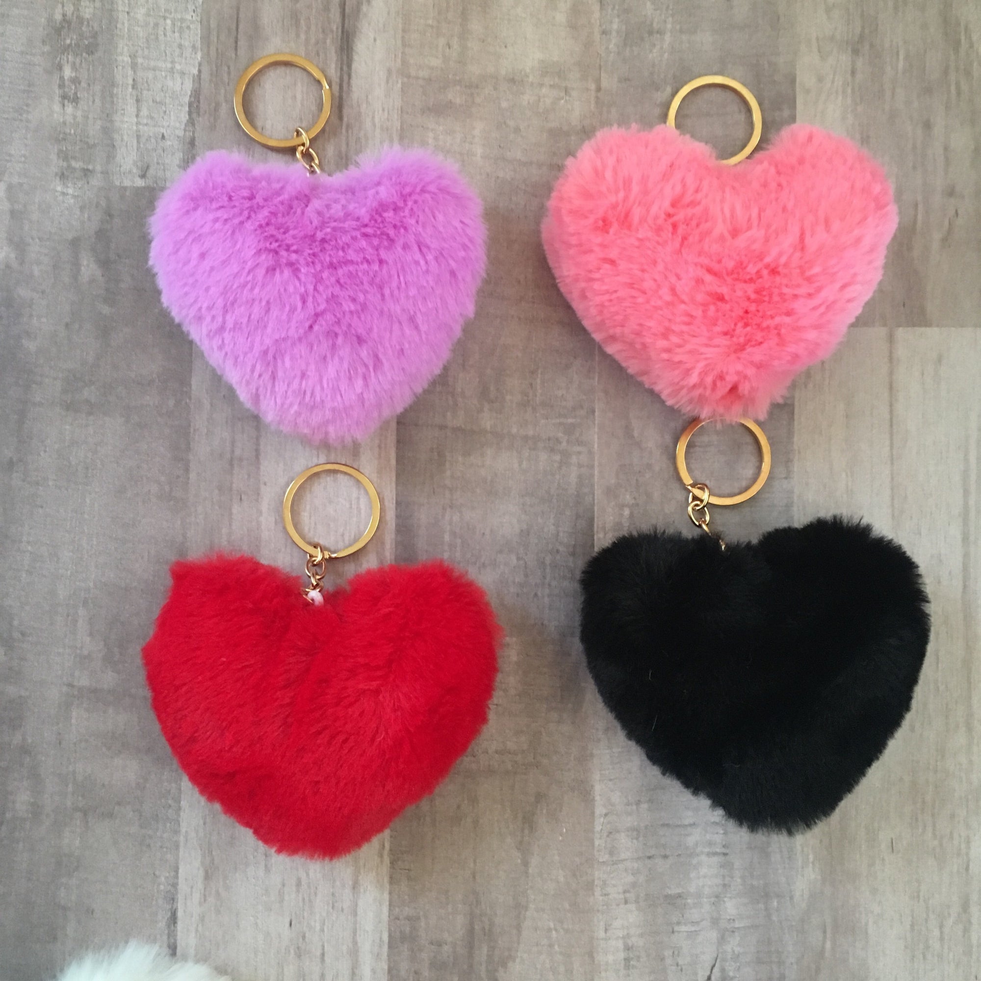 Fluffy Heart Bag Charm