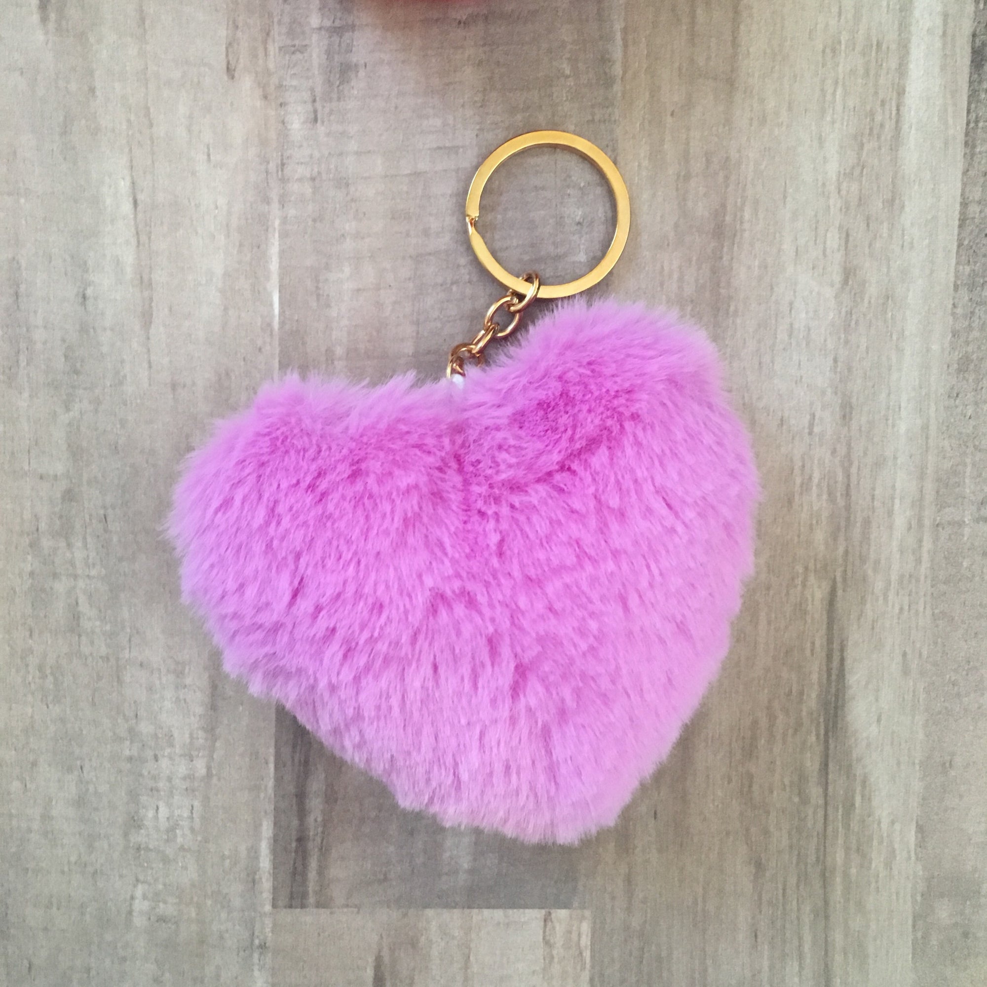Fluffy Heart Bag Charm