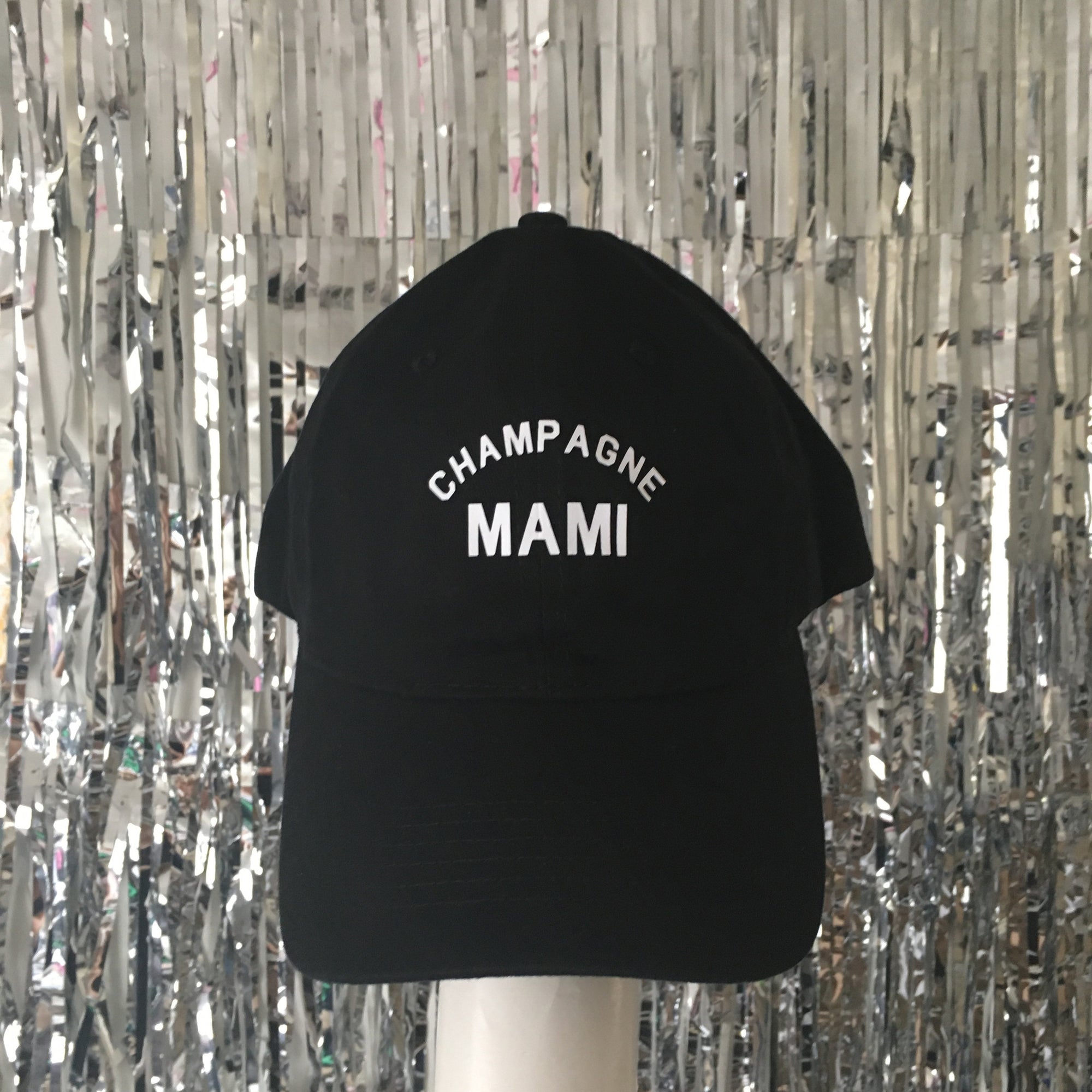 Champagne Mami Baseball Cap Dad Hat Black