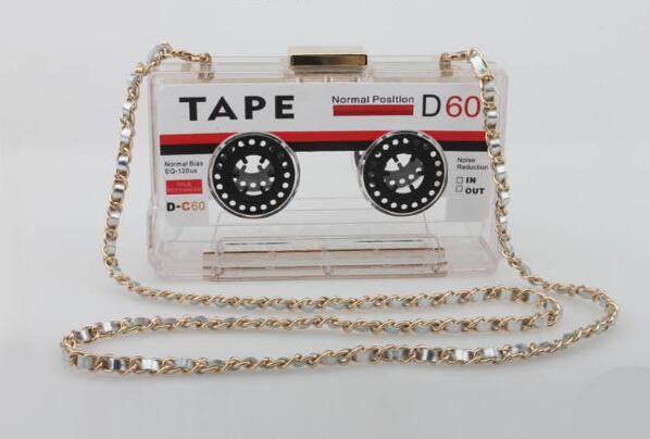 Cassette Tape Convertible Crossbody Clutch