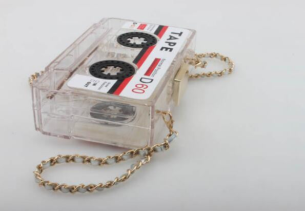 Cassette Tape Convertible Crossbody Clutch