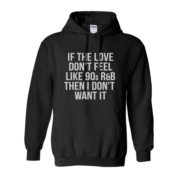 90s RnB Love Black Womens Pullover Hoodie