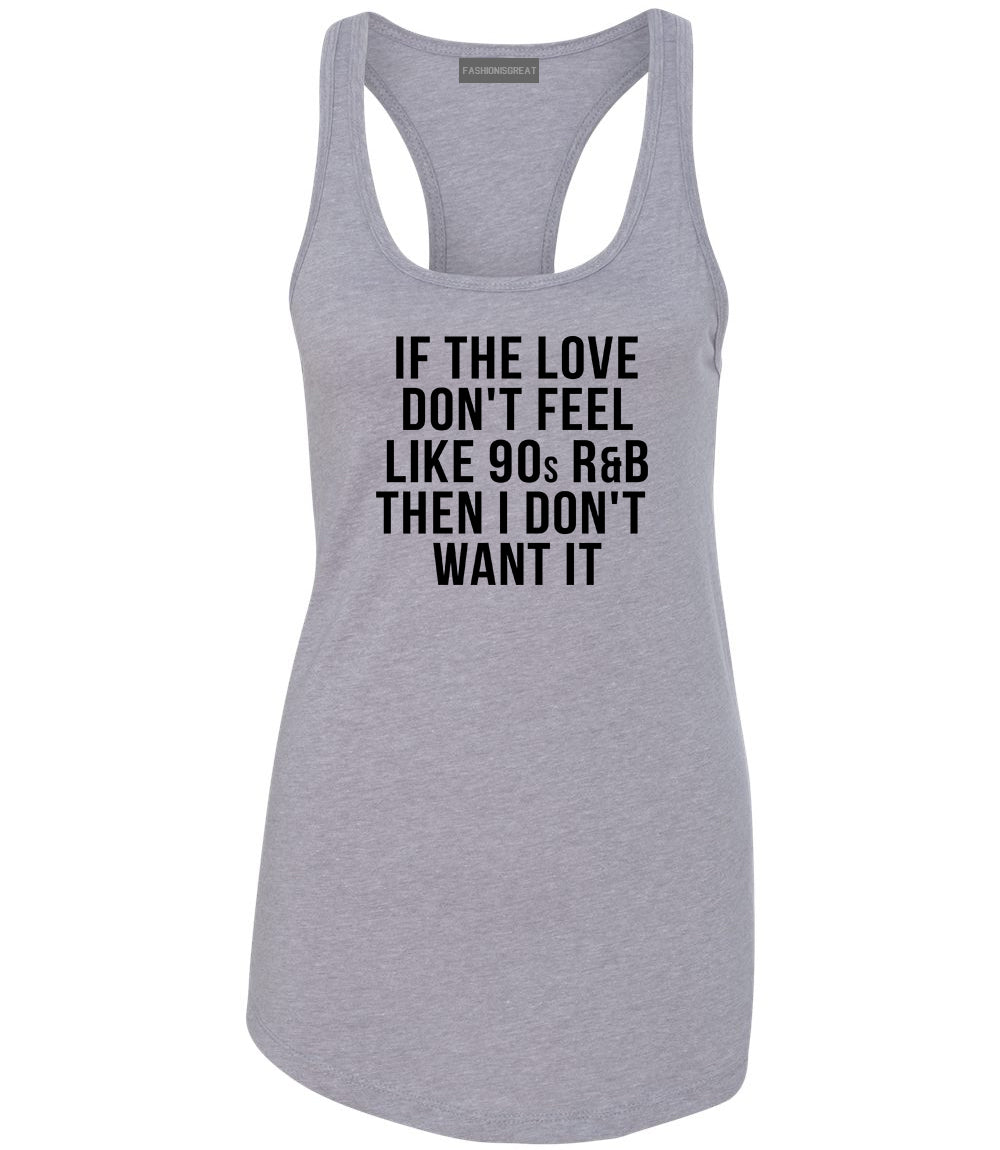 90s RnB Love Grey Womens Racerback Tank Top