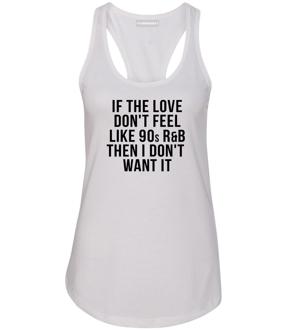 90s RnB Love White Womens Racerback Tank Top