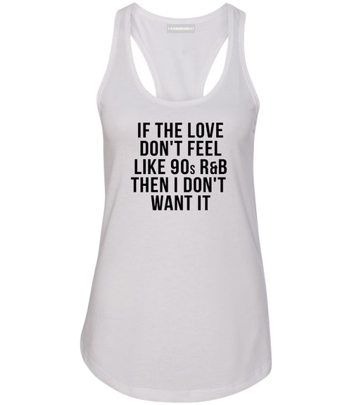 90s RnB Love White Womens Racerback Tank Top