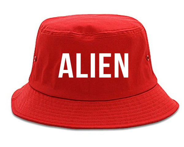 ALIEN bold simple funny Bucket Hat Red