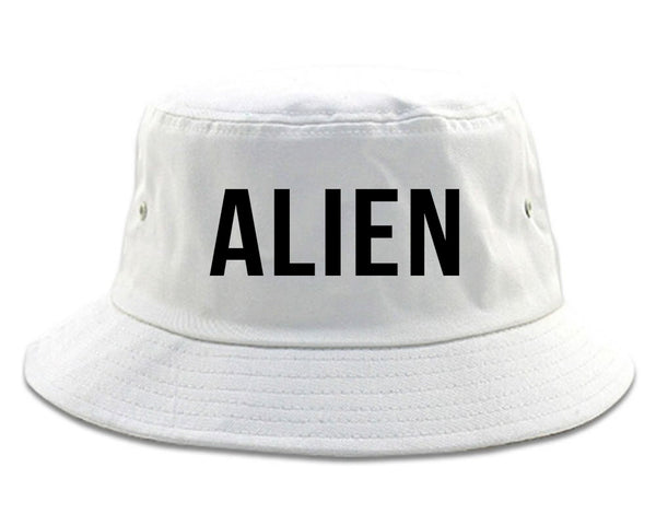 ALIEN bold simple funny Bucket Hat White