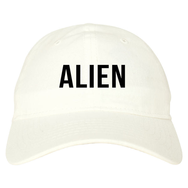 ALIEN bold simple funny Dad Hat White