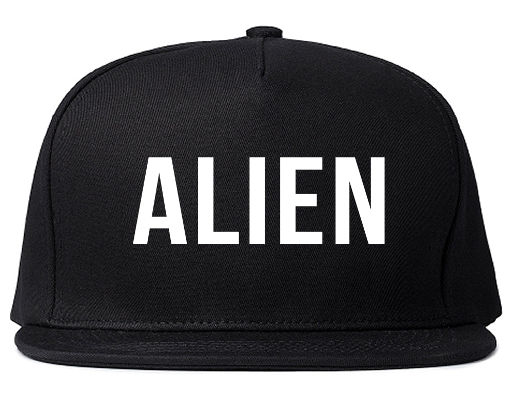 ALIEN bold simple funny Snapback Hat Black