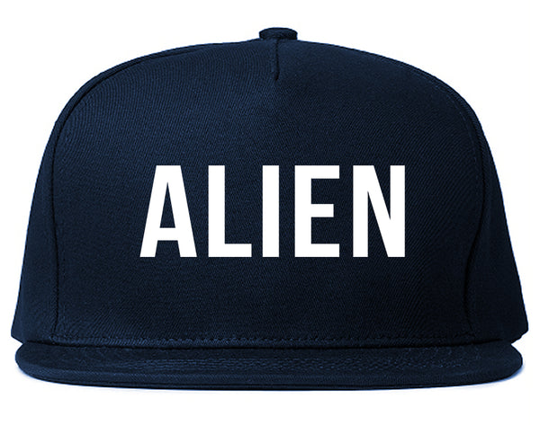 ALIEN bold simple funny Snapback Hat Blue
