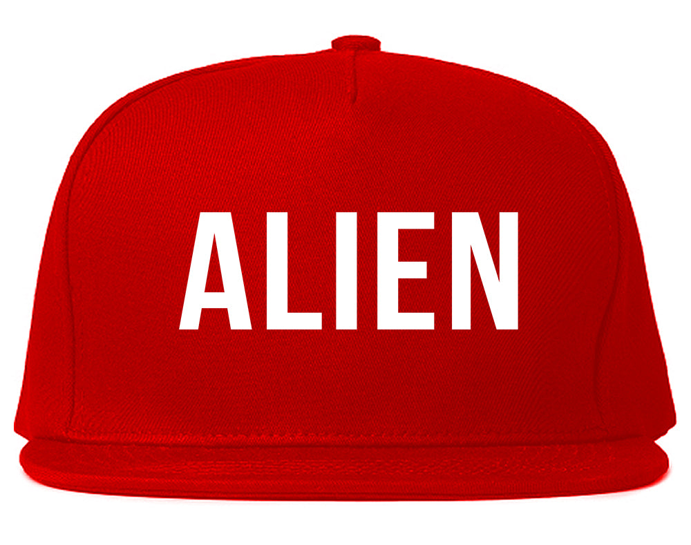 ALIEN bold simple funny Snapback Hat Red