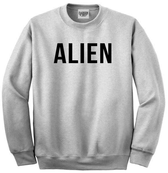 ALIEN bold simple funny Unisex Crewneck Sweatshirt Grey