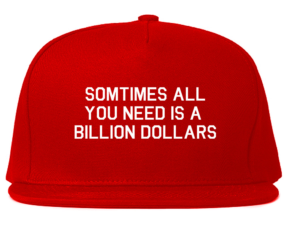 All You Need Is A Billion Dollars Red Snapback Hat