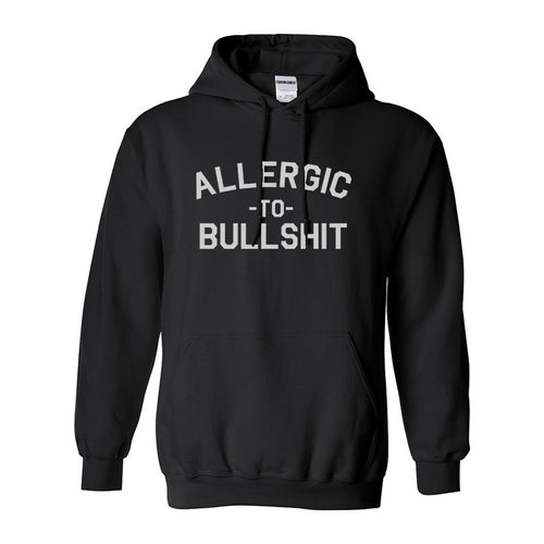 Allergic To Bullshit Funny Black Womens Pullover Hoodie