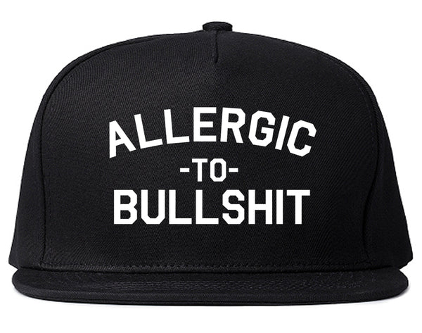 Allergic To Bullshit Funny Black Snapback Hat