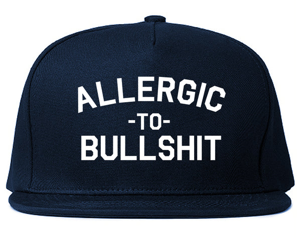 Allergic To Bullshit Funny Blue Snapback Hat