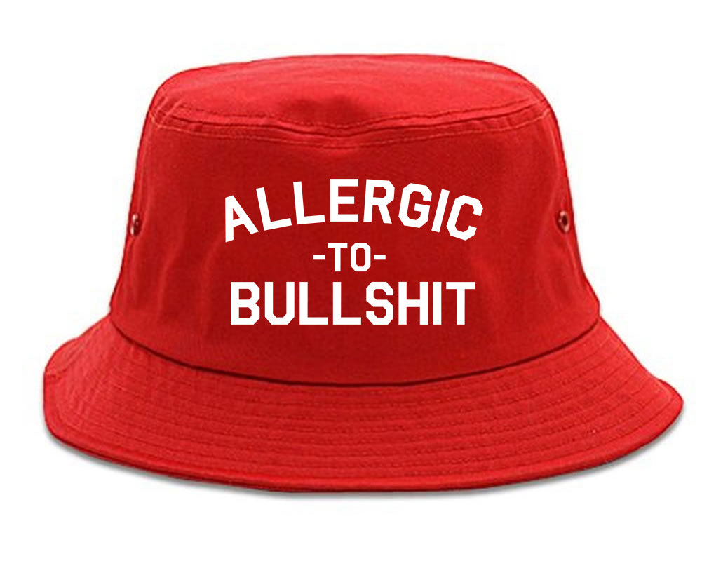 Allergic To Bullshit Funny red Bucket Hat
