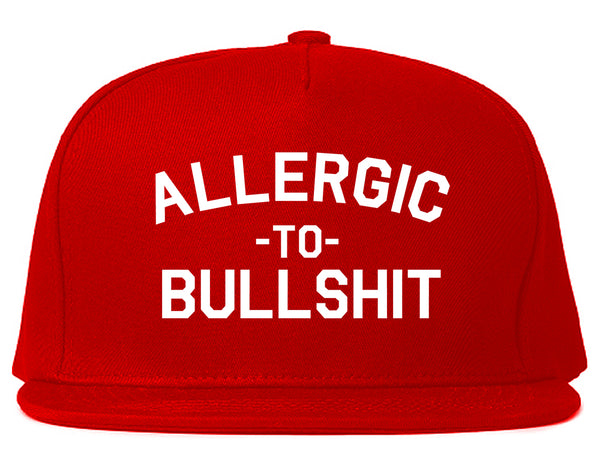 Allergic To Bullshit Funny Red Snapback Hat
