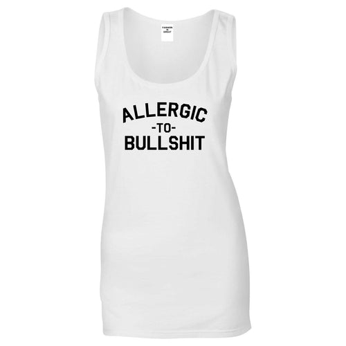 Allergic To Bullshit Funny White Womens Tank Top