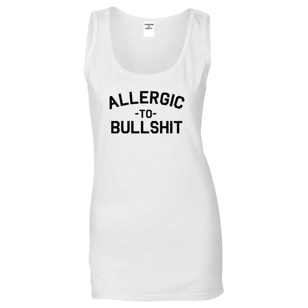 Allergic To Bullshit Funny White Womens Tank Top