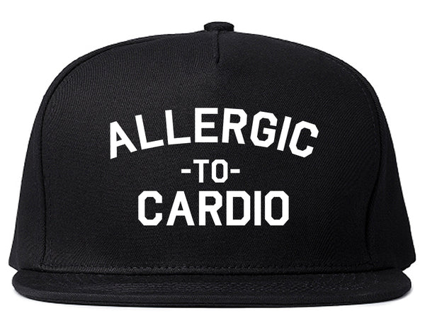 Allergic To Cardio Gym Black Snapback Hat