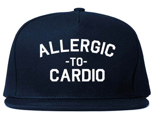Allergic To Cardio Gym Blue Snapback Hat