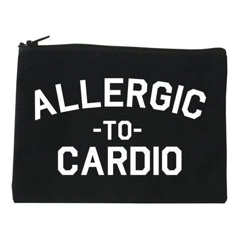 Allergic To Cardio Gym black Makeup Bag