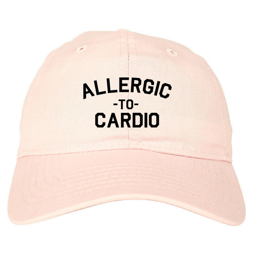 Allergic To Cardio Gym pink dad hat