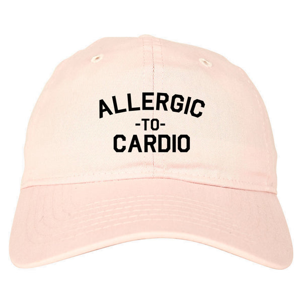 Allergic To Cardio Gym pink dad hat
