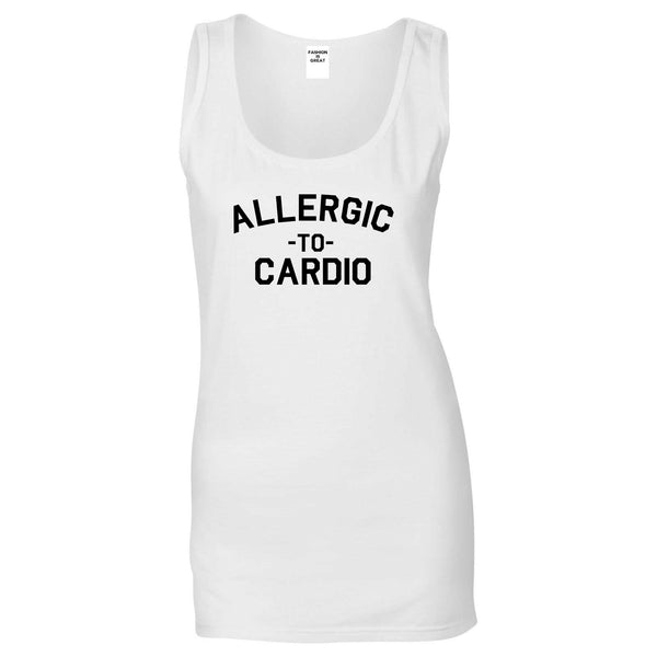 Allergic To Cardio Gym White Womens Tank Top