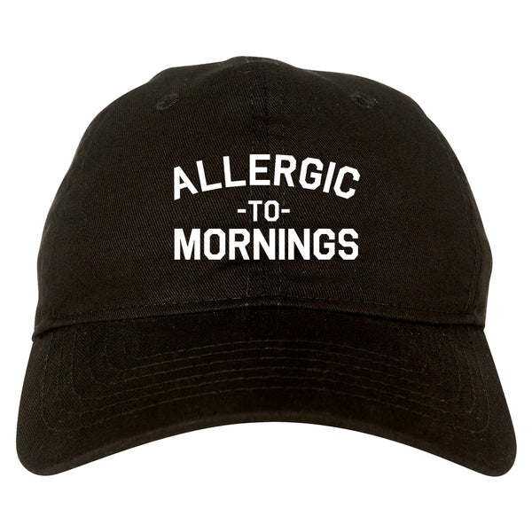 Allergic To Mornings Funny black dad hat