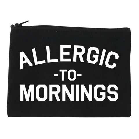 Allergic To Mornings Funny black Makeup Bag
