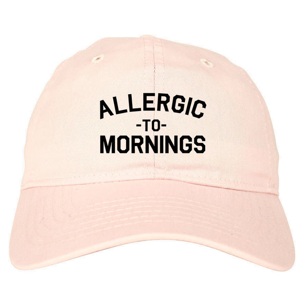 Allergic To Mornings Funny pink dad hat