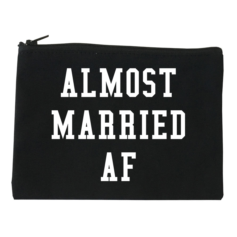 Almost Married AF Engaged black Makeup Bag