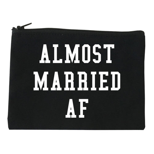 Almost Married AF Engaged black Makeup Bag