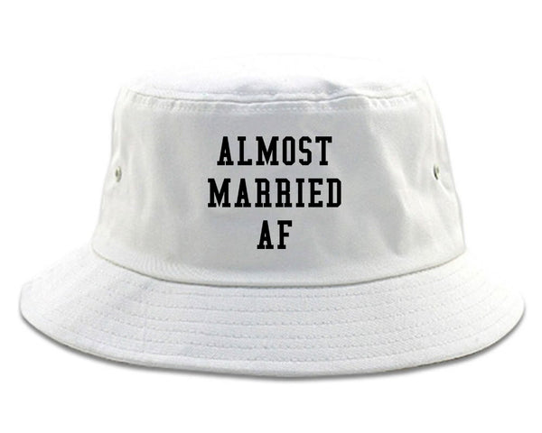 Almost Married AF Engaged white Bucket Hat