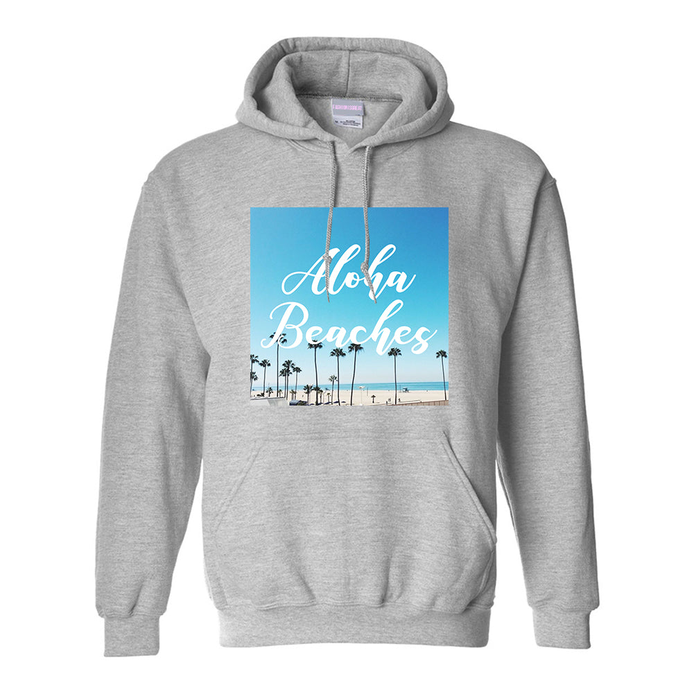 Aloha Beaches Beach View Grey Womens Pullover Hoodie