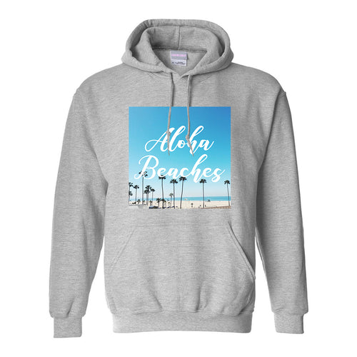 Aloha Beaches Beach View Grey Womens Pullover Hoodie