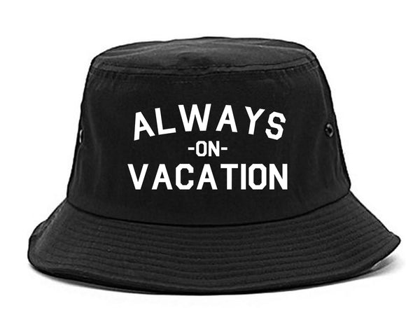 Always On Vacation Black Bucket Hat
