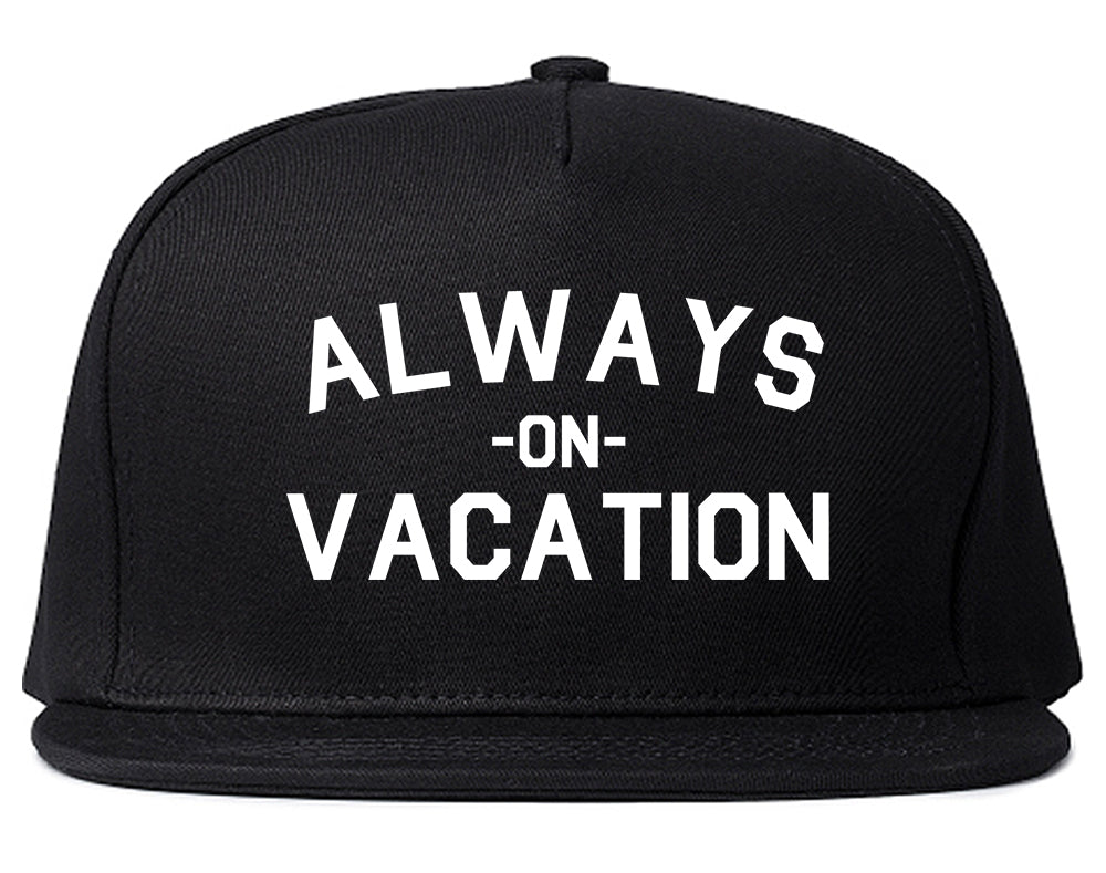 Always On Vacation Black Snapback Hat