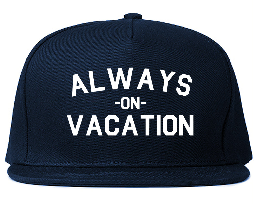 Always On Vacation Blue Snapback Hat