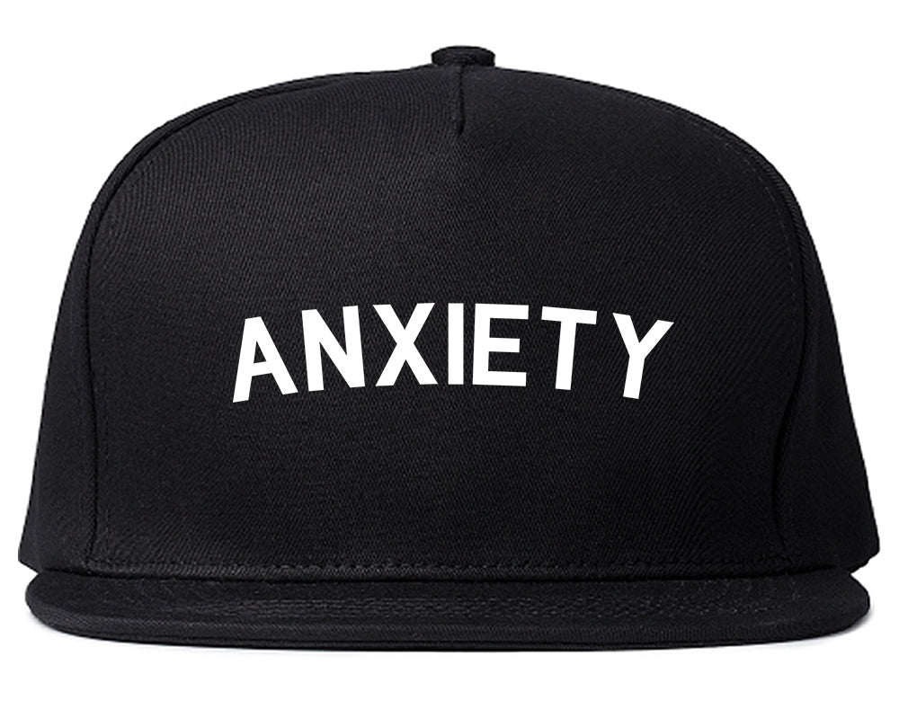 Anxiety Anxious Black Snapback Hat